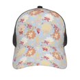 thumbnail image 3 of Lsque Butterfly Flower Printed Trucker Hat - Baseball Cap for Men Women - Breathable Mesh Side, Adjustable Fit - for Casual Wear, 3 of 7
