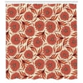 thumbnail image 3 of Ambesonne Coral Shower Curtain, Nostalgic Gerbera Motifs, 69"Wx75"L, Dark Coral Vermilion, 3 of 3