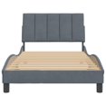 thumbnail image 3 of vidaXL Bed Frame with Headboard Dark Grey 100x203 cm Velvet, 3 of 5