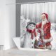 thumbnail image 2 of Cortina de Ducha navideña 150*180 cm, Cortina de Ducha de Papá Noel Cortina de Ducha de poliéster Impermeable con 12 Ganchos para decoración navideña, Cortina de baño, 2 of 4