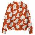 thumbnail image 4 of 2026 New Halloween Sweaters for Women Casual Knitted Cardigan Pullover Cute Pumpkin Graphic Fall Button Down Tops(Orange2,M), 4 of 4