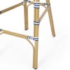 Noble House Gallia Outdoor Bar Stool - Dark Teal/White, 2 Pack