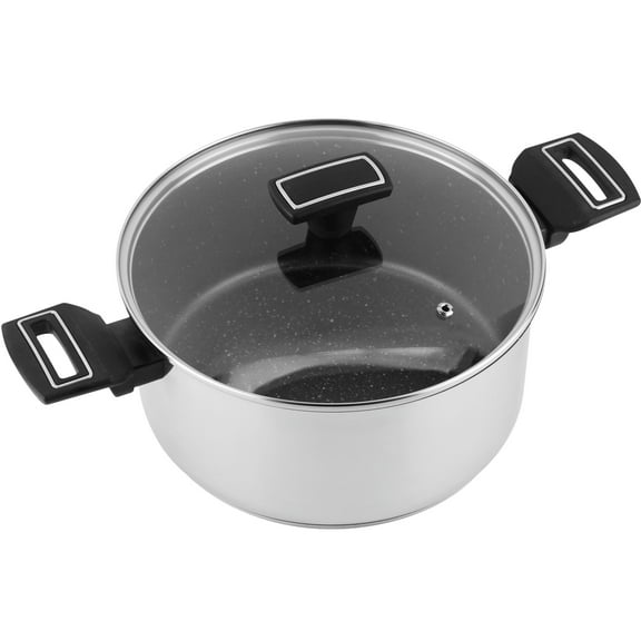 Magefesa Onix 9.4-Inch Stainless Steel Stockpot with Lid, 5.2 Qt