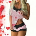 thumbnail image 2 of yievot Valentines Pajamas for Women Cami Pjs Valentine Day Sleepwear Heart Print Tops and Shorts Set Loungewear, 2 of 6