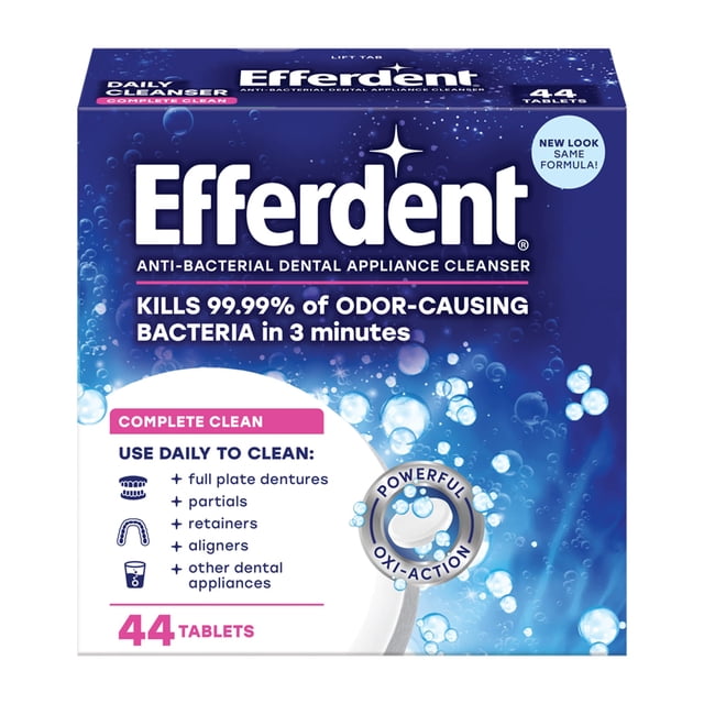 Tabletas Limpiadoras de Dentaduras Efferdent Complete Clean 44 Tabletas