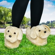 Silver Lilly Golden Retriever Dog Slippers - Animal Slippers Novelty House Shoe (Gold, Medium)
