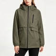 thumbnail image 5 of Aezemi Waterproof Hiking Coats for Women Zip up Comfy Windbreaker Fashion Hooded Long Sleeve Rain Jackets Fall Winter Travel Camping Workout Daily Wear Raincoats with Zip Pocket 3XL, 5 of 9