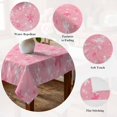 thumbnail image 5 of Pink Snowflake Christmas Table Cloth Waterproof Tablecloths, Winter Xmas Snowflake Tablecloth Dining Table Cover for Kitchen Party Tabletop Outdoor, Rectangle Tablecloth 60x102 Inch, 5 of 9