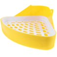 thumbnail image 1 of Rabbit Litter Box Plastic Yellow Space-Saving Corner Litter Box for Storage, 1 of 4