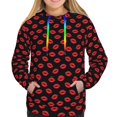 thumbnail image 3 of KLL Sexy Red Lips Kiss for Womens Pullover Hoodie with Pocket Hooded Long Sleeve Shirts Sweatshirt for Women-X-Large, 3 of 7