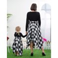 thumbnail image 3 of FYMNSI Mommy and Me Christmas Dresses Long Sleeve Plaid Dress Xmas Party Mom Daughter Photoshoot Matching Outfits (Baby 12-18M), 3 of 13