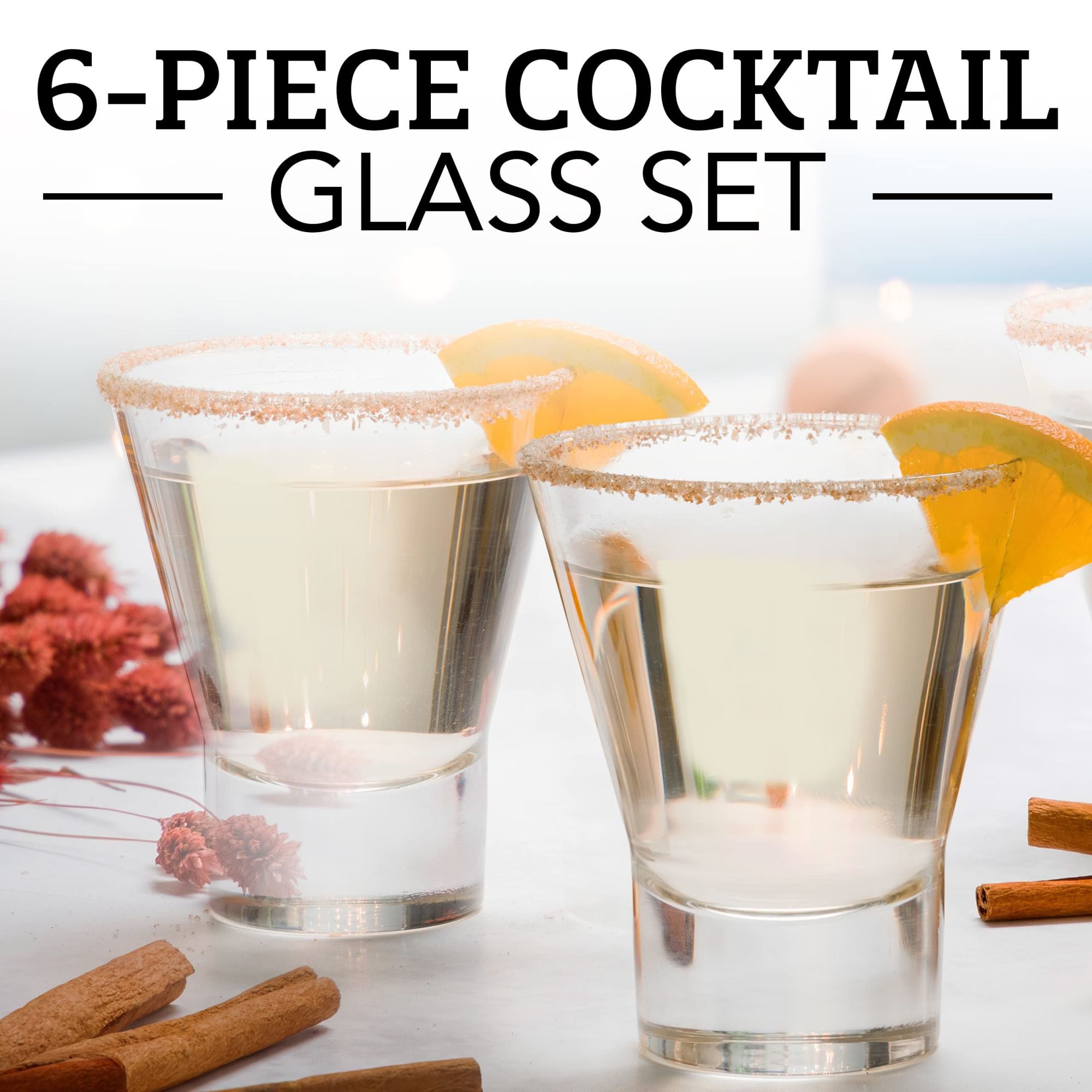 Bormioli Rocco Ypsilon Pre Dinner Glasses - Set of 6, 8.5 Oz Modern Aperitif Drinkware for Cocktails, Wine & Beverages – Elegant Italian Barware - Clear Glass Cups, Dishwasher Safe