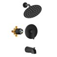 thumbnail image 1 of Juego de grifos de ducha HoliSpa para bañera, color negro mate, 20 cm, color lluvia, 1 of 7