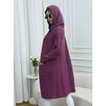 thumbnail image 4 of joyinspring Women's Cable Cardigan Long Sweater - Solid Color Knit Hooded with Pockets - Fall/Winter Long Sleeve Jacket 2033, 4 of 6