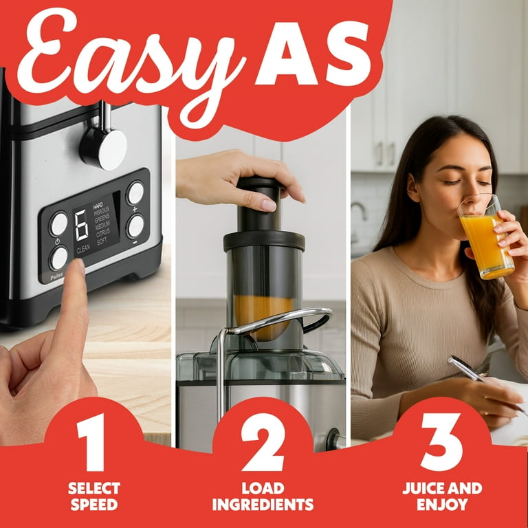 Gourmia 6 Speed Whole Fruit Juicer Extractor, Self-Clean Cycle