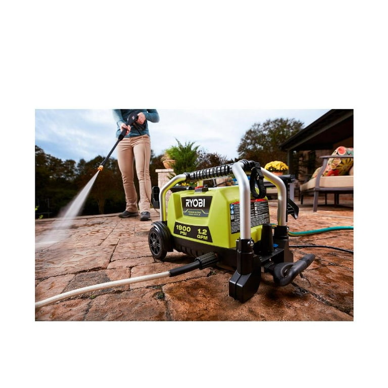 RYOBI 1900 PSI GPM Electric Pressure Washer with Wheels, High