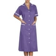 thumbnail image 2 of Penkiiy Women's Scrub Nursing Dress with Dual Pockets - Comfort Fit V-Neck Work Uniform, 2 of 6