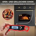 thumbnail image 4 of Termómetro de lectura instantánea para carne para barbacoa y cocina. El mejor termómetro ultrarrápido resistente al agua con luz de fondo y calibración. Detector de alimentos digital para, 4 of 6