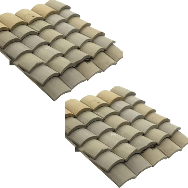 Azulejos En Miniatura Estatuilla Zulema Accesorios De Paisajismo Decoración 1/16 Paquete De 60 Rojo Gris