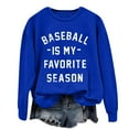 thumbnail image 2 of Dowegor Baseball Is My Favorite Season Women's Baseball Lettering Print Crew Neck Long Sleeve Top Womens Baseball Print Sweatshirt Baseball Sweatshirt Women Baseball Sweater for Women Blue 2Xl, 2 of 4