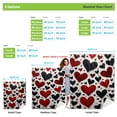 thumbnail image 5 of Red Black Heart Print Flannel Blanket, Soft Warm All-Season, Machine Washable, for Bed Sofa Living Room, Halloween Christmas Valentine Decor, 5 of 7