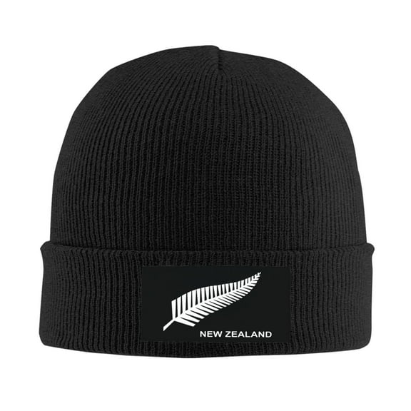 New Zealand `Silver Fern` Flag Men Women Knitted Hat Adult Knit Beanie For Fall Winter Knit Hat Cap