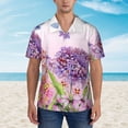 thumbnail image 2 of Sikiie Flowers And Colorful Butterflies Print Men's Hawaiian Shirt, Summer Beach Button Pocket Short Sleeve T-Shirt,3X-Large, 2 of 7