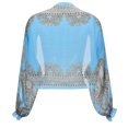 thumbnail image 6 of HNMKIU Wraps Women Elegant Sun Sleeve Arm Thin Long Ice Silk Chiffon Cardigan Wraps Blue,One Size, 6 of 8