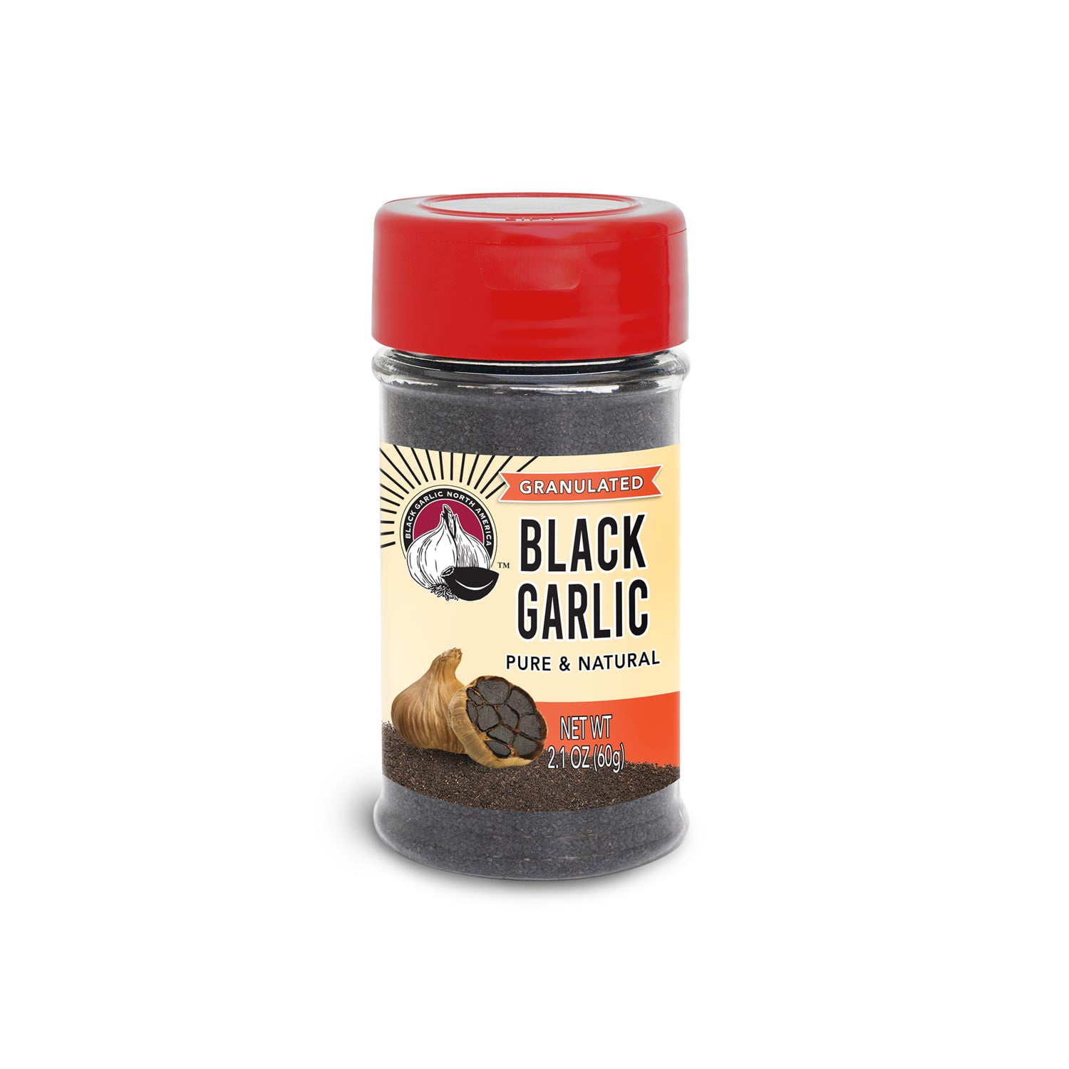 Granulated Black Garlic Powder 2.1oz Shaker Kosher Black Garlic North