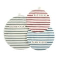 thumbnail image 3 of Homemade Stripe 11 x 11 Cotton Linen Fabric Plate Serving Dish Covers Set of 3, 3 of 3
