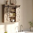 thumbnail image 6 of Bathroom Wall Cabinet, 31“W Farmhouse Medicine Cabinet with Sliding Barn Door and Adjustable Shelves, Storage Cabinet Wall Mounted for Bathroom, Kitchen, Brown, 6 of 14