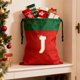 thumbnail image 4 of Bolsa de regalo navideña con cordón, 26 letras, poliéster rojo, 30 x 38 cm | Bolsa reutilizable para dulces navideños, pequeña bolsa para envolver regalos, organizador de decoración festiva, 4 of 6
