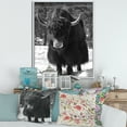 thumbnail image 2 of Designart 'Portrait Of Monochrome Wild Bull In Winter Forest I' Farmhouse Framed Canvas Wall Art Print, 2 of 5