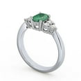 thumbnail image 2 of 2.60 Ct Latest Design Oval Shape Real Emerald Gemstone Diamond Ring for Wedding 14K White Gold Size 7.5, 2 of 7