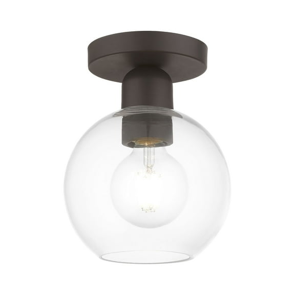 Livex Lighting - Downtown - 1 Light Sphere Semi-Flush Mount In Industrial