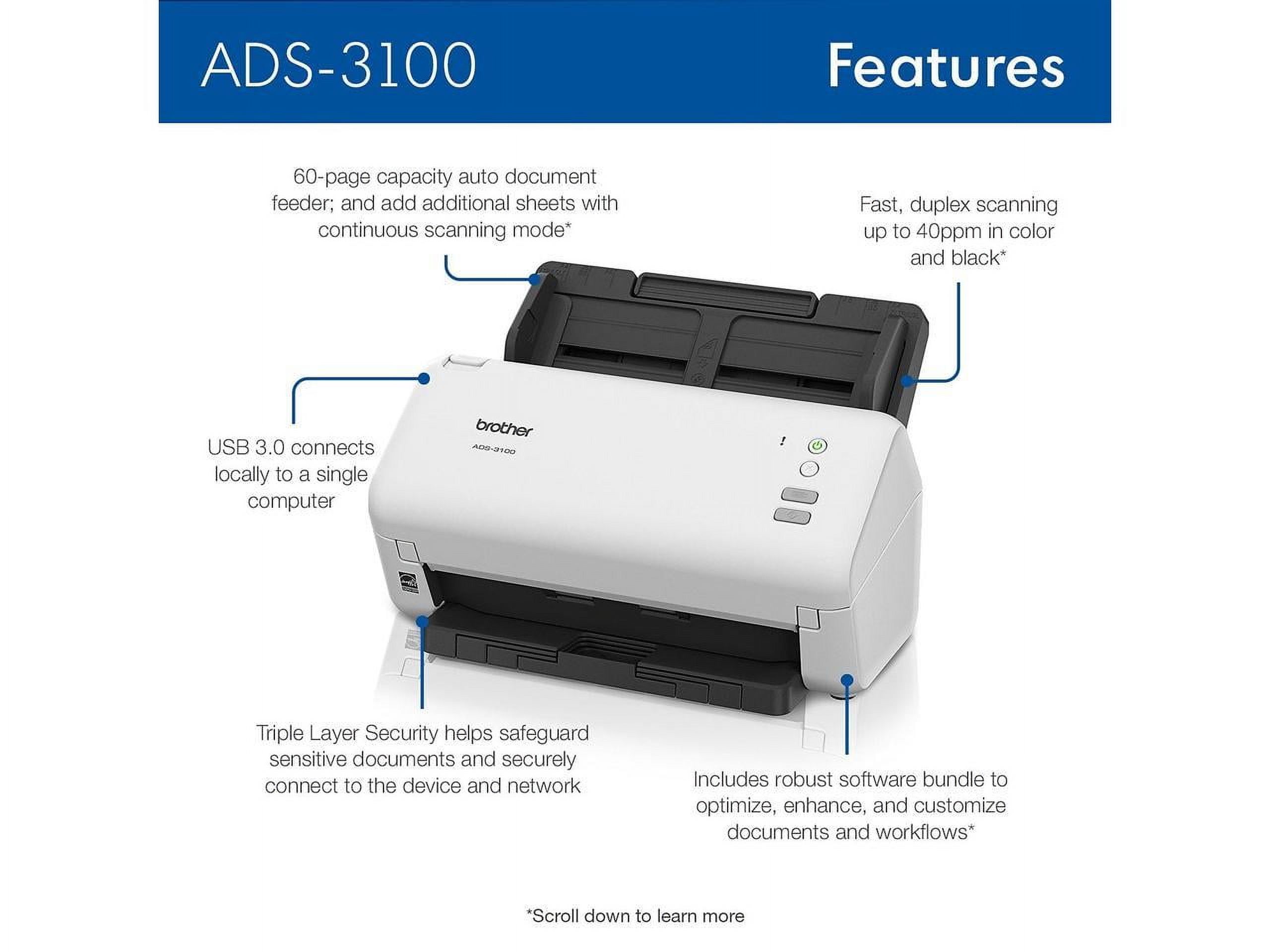 Brother ADS-3100 High-Speed Document Scanner Color photo 3