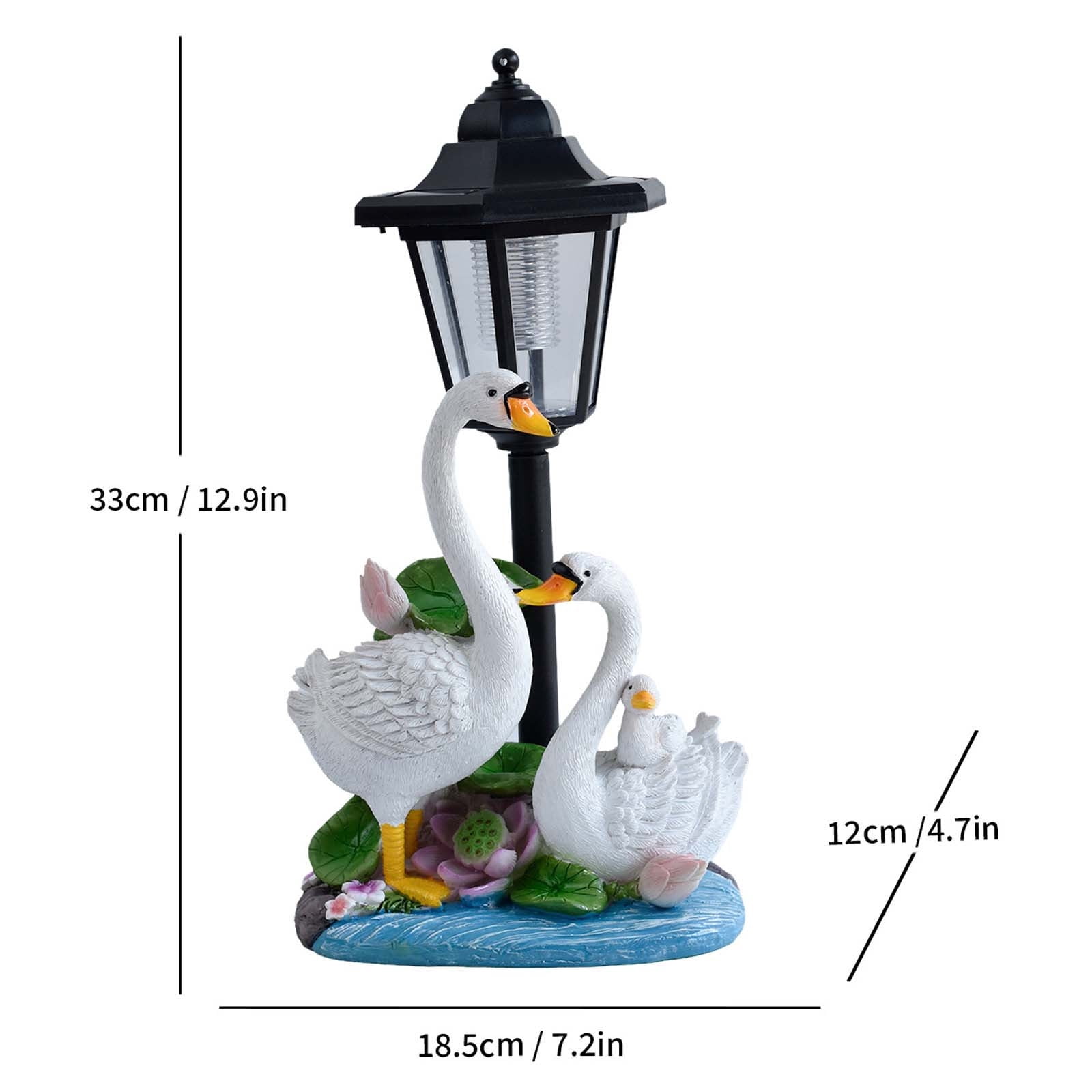 Goose Resin Sculpture, Solar Outdoor Yard Light, Multi Functional Flower Pot Decor, Waterproof Landscape Ornament for Garden Villa Balcony Courtyard Layout
