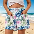 thumbnail image 2 of Erwazi Shorts for Women Hawaiian Printed Drawstring Waist Casual Summer Shorts Outfits with Pockets, 2 of 6