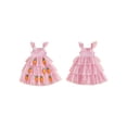 thumbnail image 2 of Loicainy Toddler Kids Girls Easter Tutu Dress 12 18 24 Months 2T 3T 4T 5T 6T Adorable Flying Sleeve Square Neck 3D Carrot Bunny Decorated Tulle Princess Dresses, 2 of 9