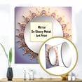 thumbnail image 3 of Designart "Ethereal Fractal Mandala In Purple And Yellow I" Boho Mandala Square Mirror Wall Decor Traditional - Large Purple Square Bathroom Mirror - Square Printed Wall Mirror Art, 3 of 5