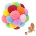 thumbnail image 1 of Colourful Cat Ball, Handmade Plush Bouncy Ball And Bark Interactive Toy For Cats Kittens Training, 1 of 5