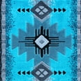 thumbnail image 7 of Emma + Oliver Fe 2x3 Turquoise Olefin Accent Rug with Complementary Southwestern Pattern in Beige, Black and Brown and Jute Backing, 7 of 7
