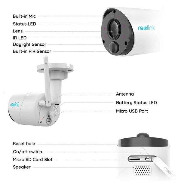 Rechargeable Battery Reolink Argus Media Port Reolink 3MP