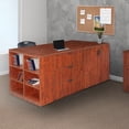 thumbnail image 2 of Romig Legacy Stand Up 2 Storage Cabinet/ Lateral File/ Desk Quad with Bookcase End- Cherry, 2 of 6