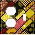 thumbnail image 6 of Metal Light Switch Plate Cover Colorful Safari African Tribal Art Tile Pattern SFR039, 6 of 15