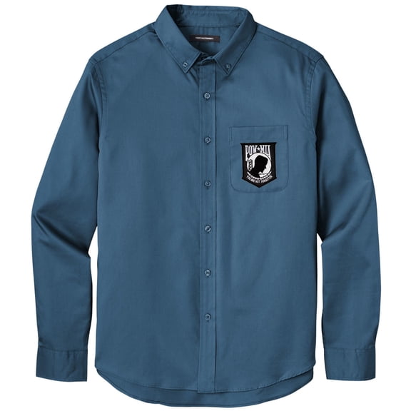 Men's POW MIA PATCH Twill Shirt with Pocket, 3XL Regatta Blue