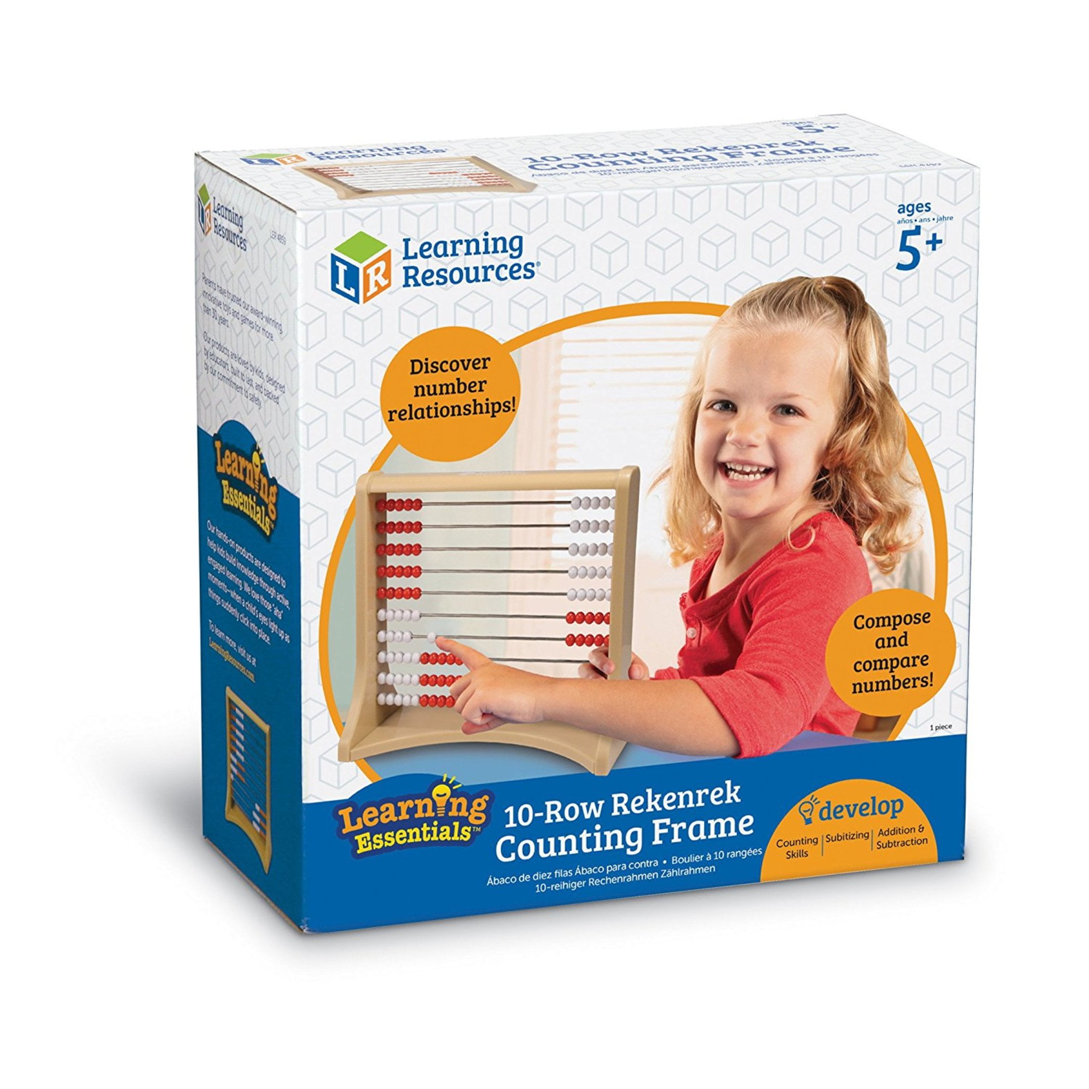 Learning Resources 10-Row Rekenrek Counting Frame, Math Manipulatives, Ages 5+