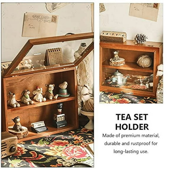 Ipetboom 1Pc Shadow Boxes Display Cases, Wood Cabinet Display Cabinet Mini Figure Display Cabinet Display Shelf for Memorabilia Photos Collectibles, 30x23x10cm