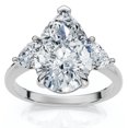 thumbnail image 2 of Pear And Heart Cut Diamond Engagement Ring, Three Stone Diamond Ring, Teardrop Diamond Wedding Ring, Promise Ring For Girlfriend, 14K White Gold Plated, 2.2 Ct Simulated Diamond, 2 of 4