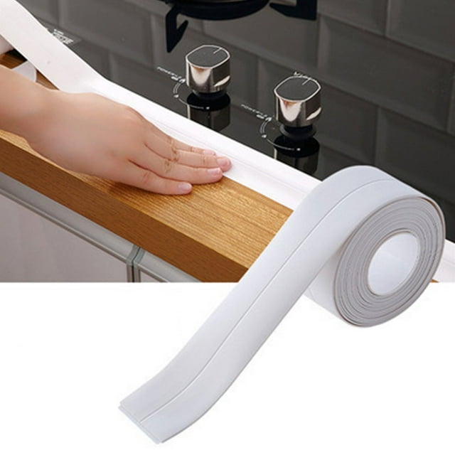 Kitchen Caulk Tape Kitchen Adhesive Sealing Tape Reusable Waterproof Kitchen Self Sealing Adhesive Tape Durable Wall Edge Protector PVC Shower Tile Sealer for Kitchen Bathroom
